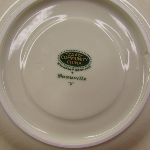 Vintage Art Deco Deauville 6" Saucer 10 Sided Cream Bavaria Community China Onei - Picture 6 of 6
